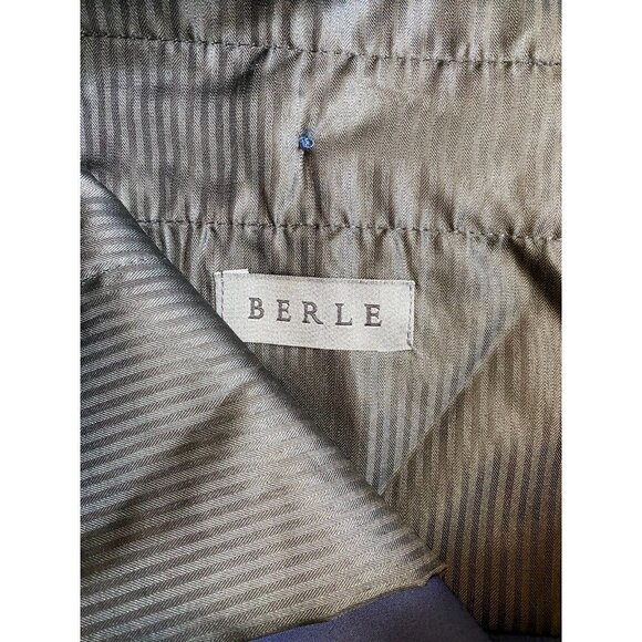 Berle BNWOT mens solid blue flat front Trousers 35R pants - Picture 5 of 9